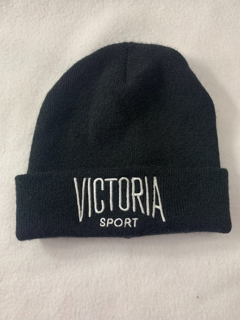 Victoria's Secret Black Beanie Knit Sports Hat Workout
